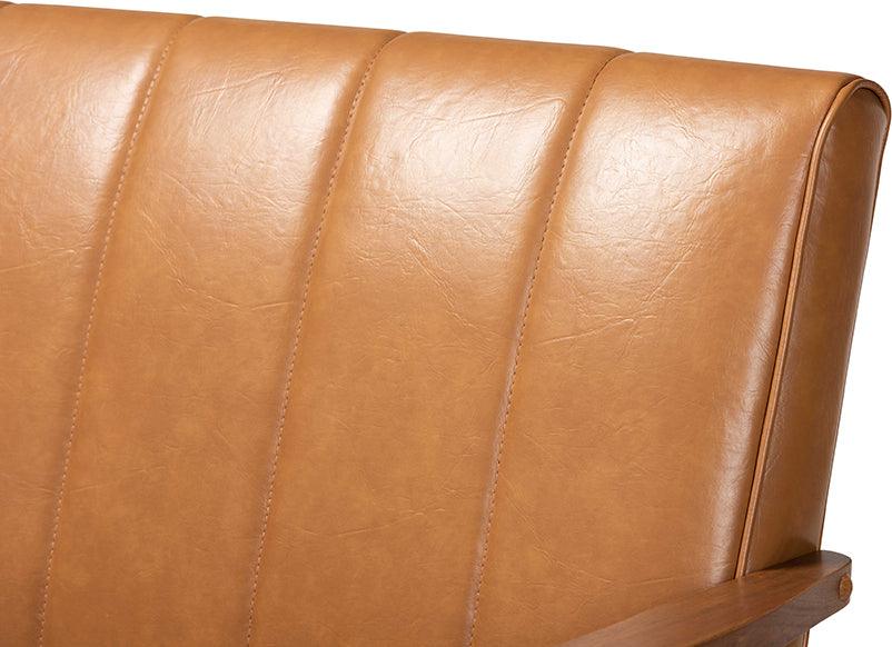 Wholesale Interiors Loveseats - Nikko Faux Leather Loveseat Tan