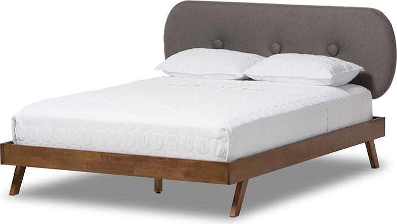 Wholesale Interiors Beds - Penelope Queen Bed Gray/Walnut' Brown