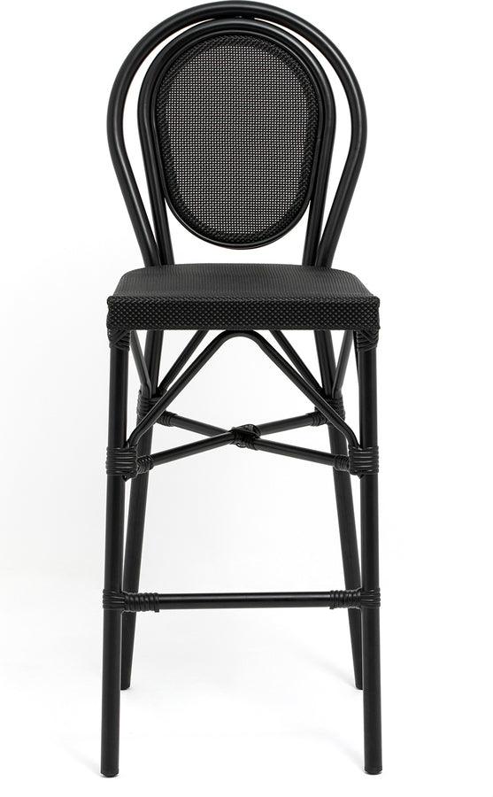 Euro Style Barstools - Erlend Bar Stool in Black Textylene Mesh with Black Frame