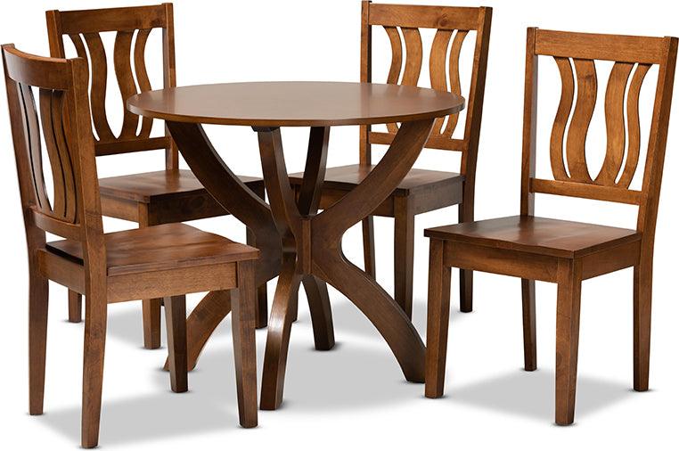 Wholesale Interiors Dining Sets - Karla Walnut Brown Finished Wood 5-Piece Dining Set