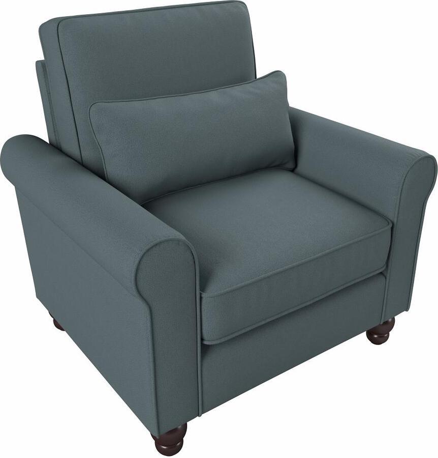 Bush Business Furniture Accent Chairs - Accent Chair with Arms Turkish Blue Herringbone Fabric O