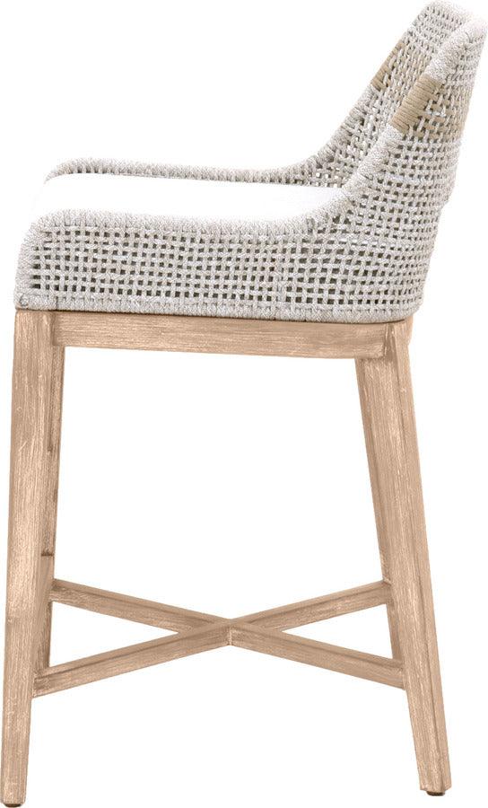 Essentials For Living Barstools - Tapestry Counter Stool Taupe & White Flat Rope, Taupe Stripe, Pumice, Natural Gray Mahogany