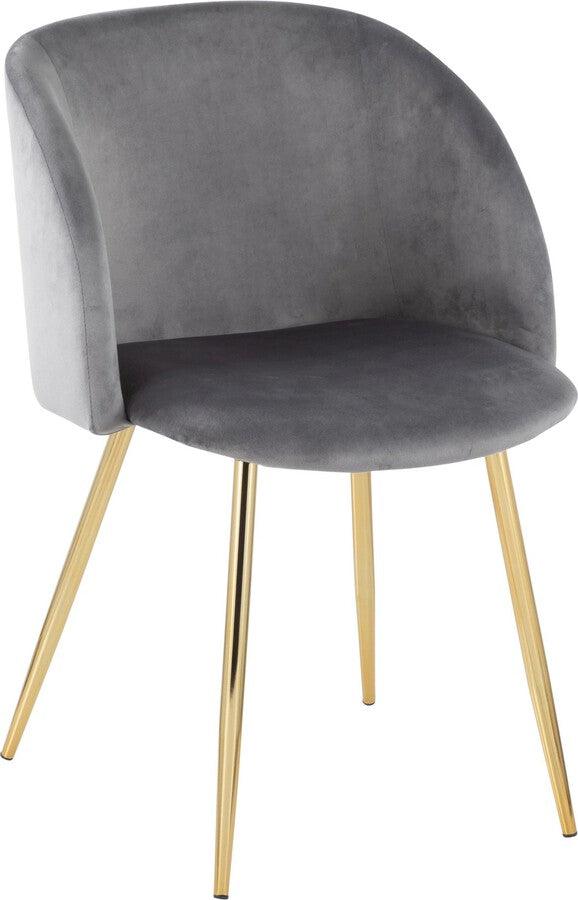 Lumisource Living Room Sets - Fran Chair 32" Gold Steel & Silver Velvet (Set of 2)