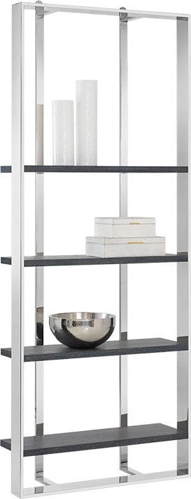 SUNPAN Shelves - Dalton Bookcase - Stainless Steel - Grey