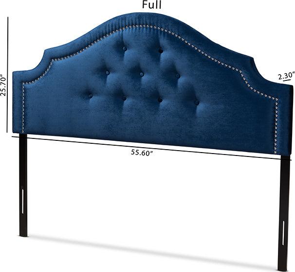 Wholesale Interiors Headboards - Cora Modern And Contemporary Royal Blue Velvet Fabric Upholstered King Size Headboard