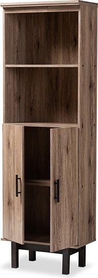 Wholesale Interiors Bookcases & Display Units - Arend Modern and Contemporary Two-Tone Oak and Ebony Wood 2-Door Bookcase