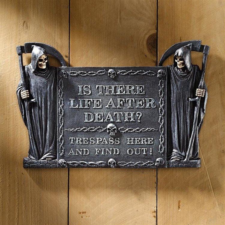 Design Toscano Spooky Decor - Life After Death No Trespassing Plaque