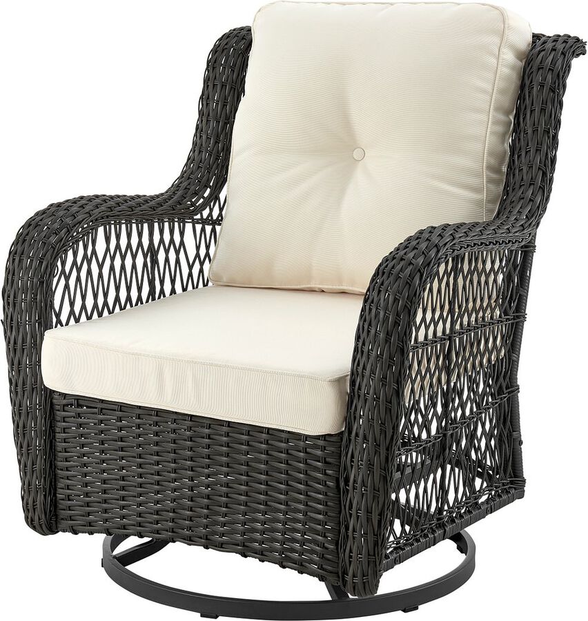 Manhattan Comfort Outdoor Conversation Sets - Fruttuo Patio 2- Person Seating Group with End Table with Cream Cushions