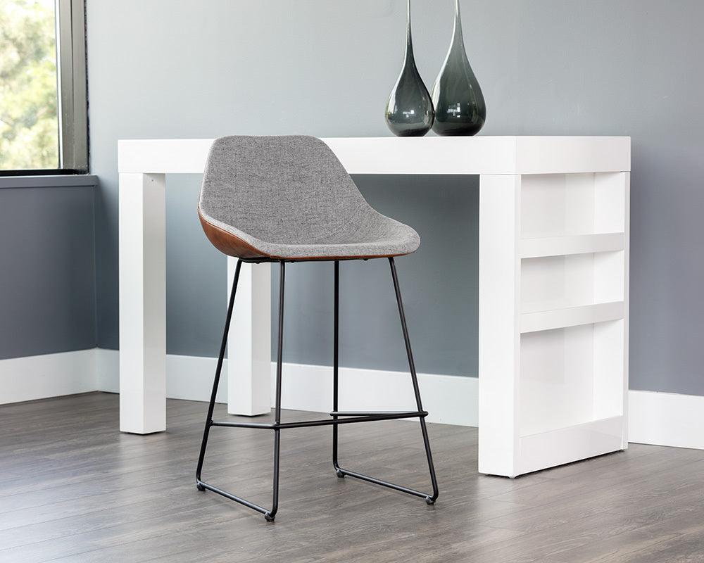 SUNPAN Barstools - Mccoy Counter Stool - November Grey / Cinnamon Brown