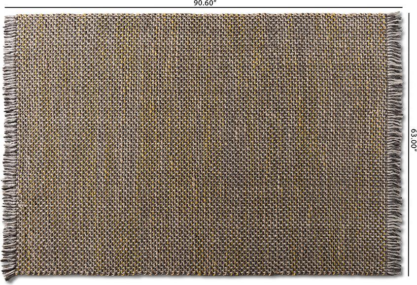 Wholesale Interiors Indoor Rugs - Nurten Modern and Contemporary Yellow and Gray Handwoven Hemp Blend Area Rug