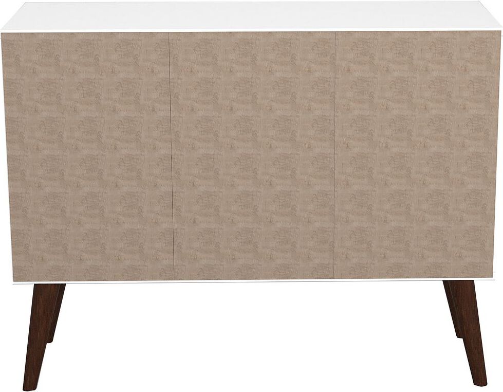Manhattan Comfort Buffets & Sideboards - Mid-Century- Modern Bromma 35.43" Sideboard 2.0 with 3 Shelves in White