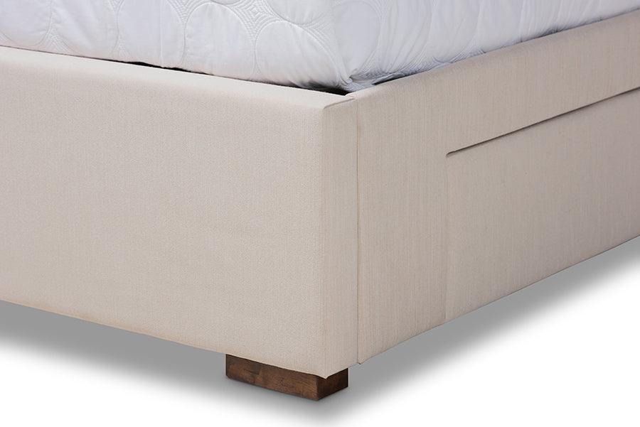Wholesale Interiors Beds - Leni King Storage Bed Beige