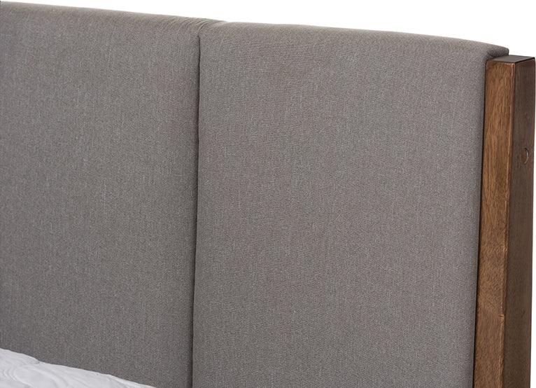 Wholesale Interiors Beds - Ember King Bed Light Gray/Walnut Brown