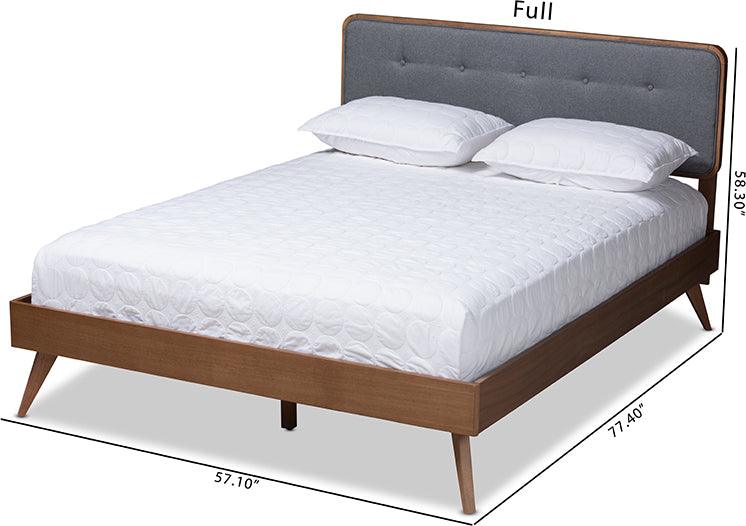 Wholesale Interiors Beds - Dilara Full Bed Dark Gray & Walnut