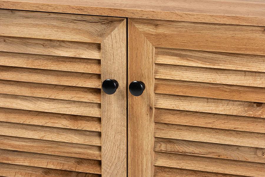 Wholesale Interiors Shoe Storage - Coolidge Oak Brown Finished Wood 2-Door Shoe Storage Cabinet