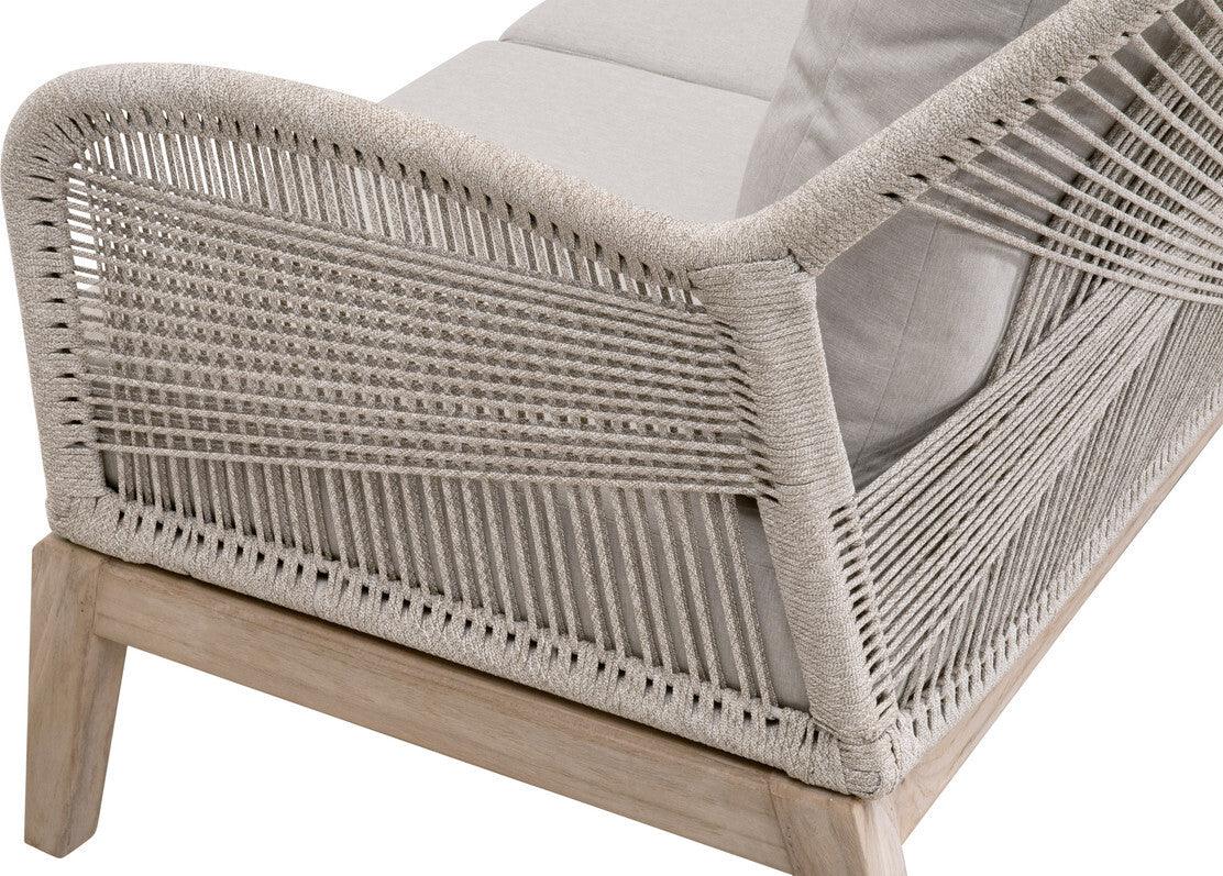 Essentials For Living Outdoor Sofas - Loom Outdoor 79in Sofa - Taupe and White-Gray Teak
