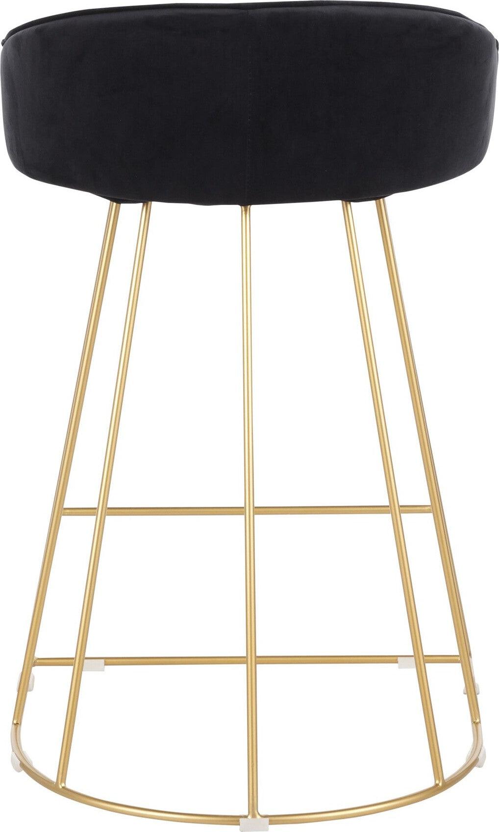 Lumisource Barstools - Canary Counter Stool Gold & Black (Set of 2)