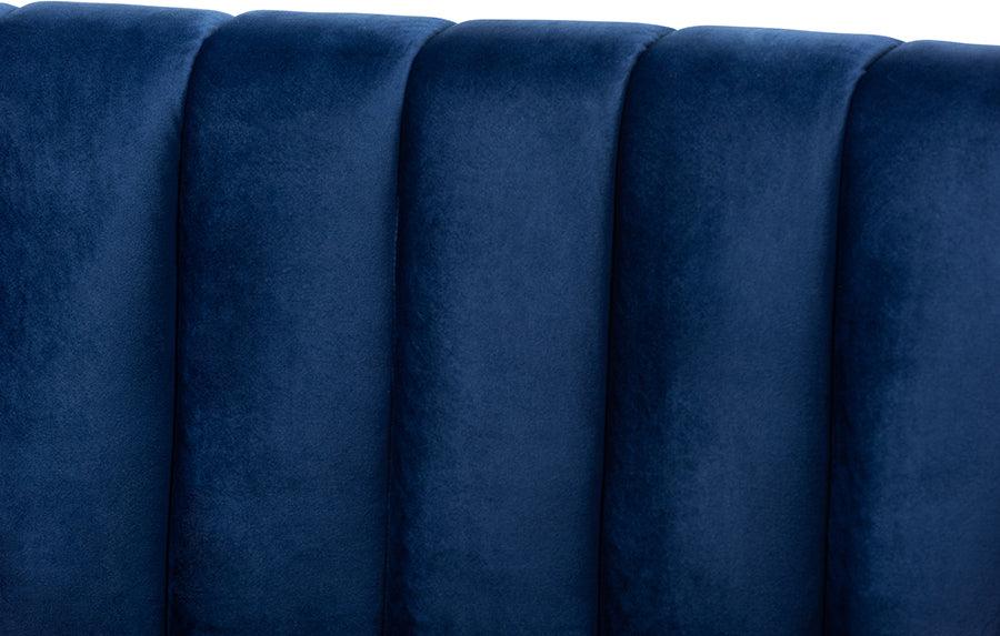 Wholesale Interiors Sofas & Couches - Milena Glam Royal Blue Velvet Fabric Upholstered Gold-Finished Sofa