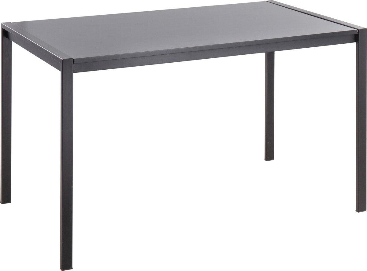 Lumisource Dining Tables - Fuji Contemporary Dining Table in Black Metal with Black Wood Top