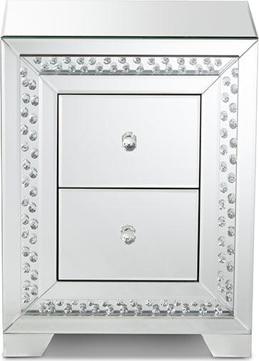 Wholesale Interiors Nightstands & Side Tables - Mina Nightstand Silver
