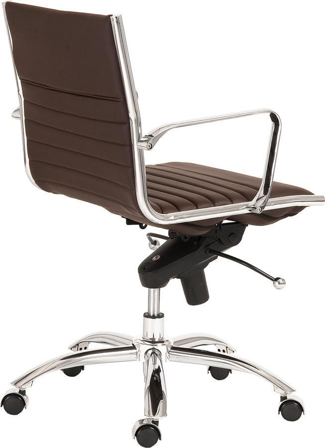Euro Style Task Chairs - Dirk Low Back Office Chair Brown
