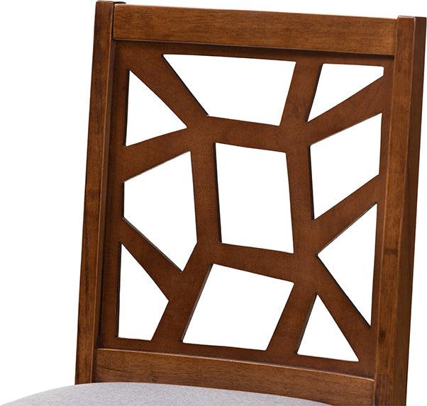 Wholesale Interiors Dining Chairs - Abilene Mid-Century Grey & Walnut Brown Dining Chair Set of 2