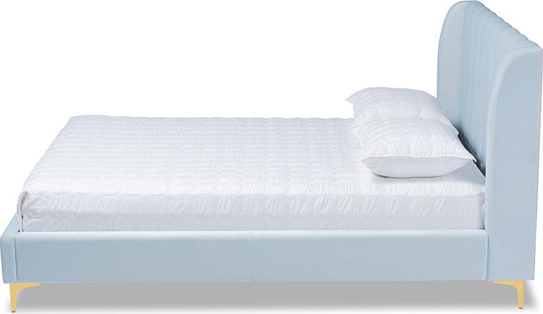 Wholesale Interiors Beds - Saverio Queen Bed Light Blue