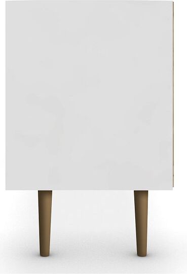 Manhattan Comfort TV & Media Units - Liberty TV Stand 70.86 in White and 3D Brown Prints