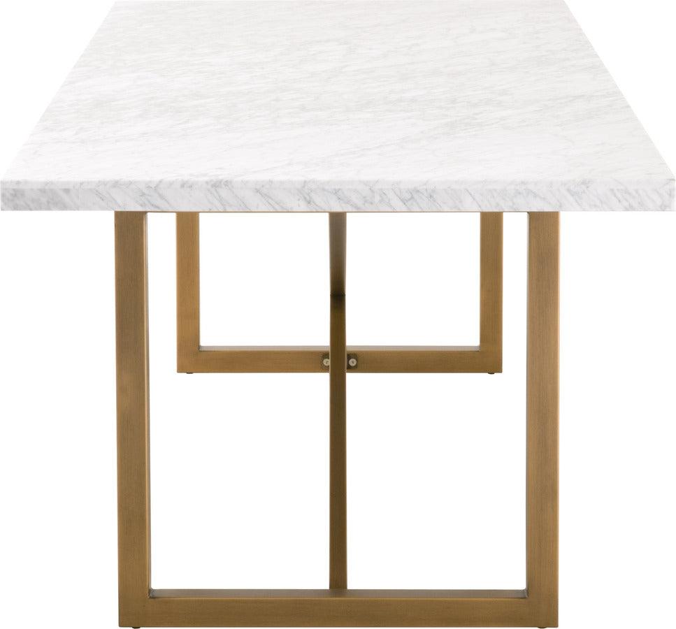 Essentials For Living Dining Tables - Carrera Dining Table White Carrera & Brushed Gold