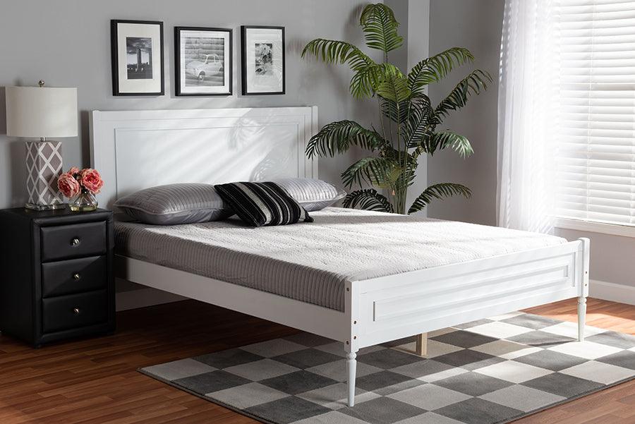Wholesale Interiors Beds - Daniella Modern and Contemporary White Finished Wood Full Size Platform Bed