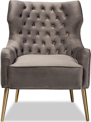Wholesale Interiors Accent Chairs - Nelson 29.5" Accent Chair Gray & Gold