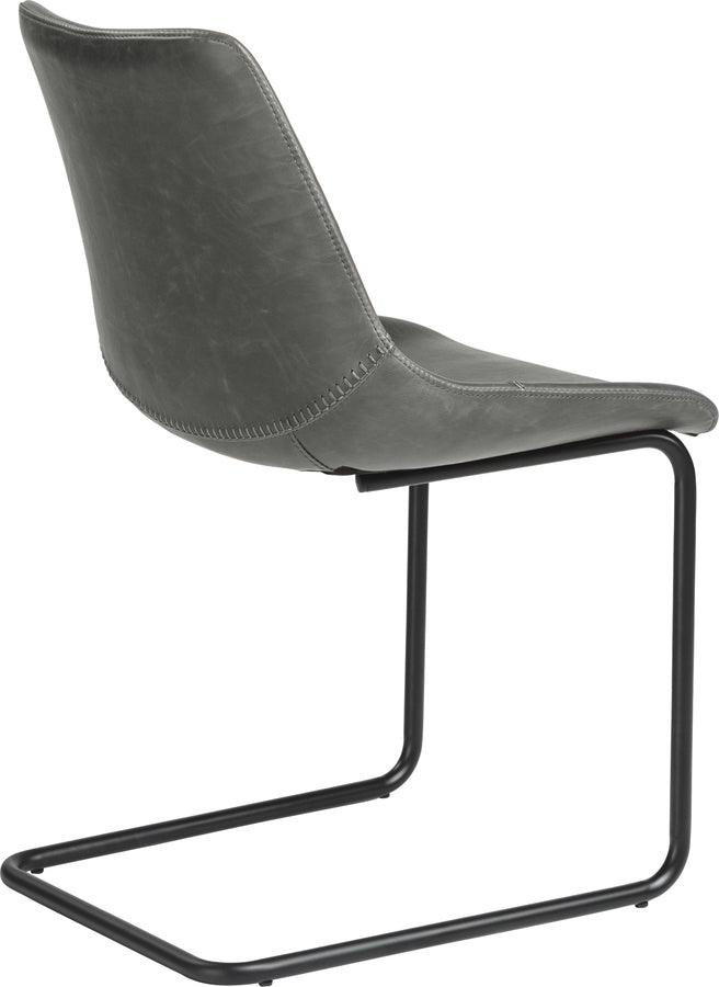 Euro Style Dining Chairs - Flynn Side Chair in Vintage Gray with Black Steel Legs - Set of 2