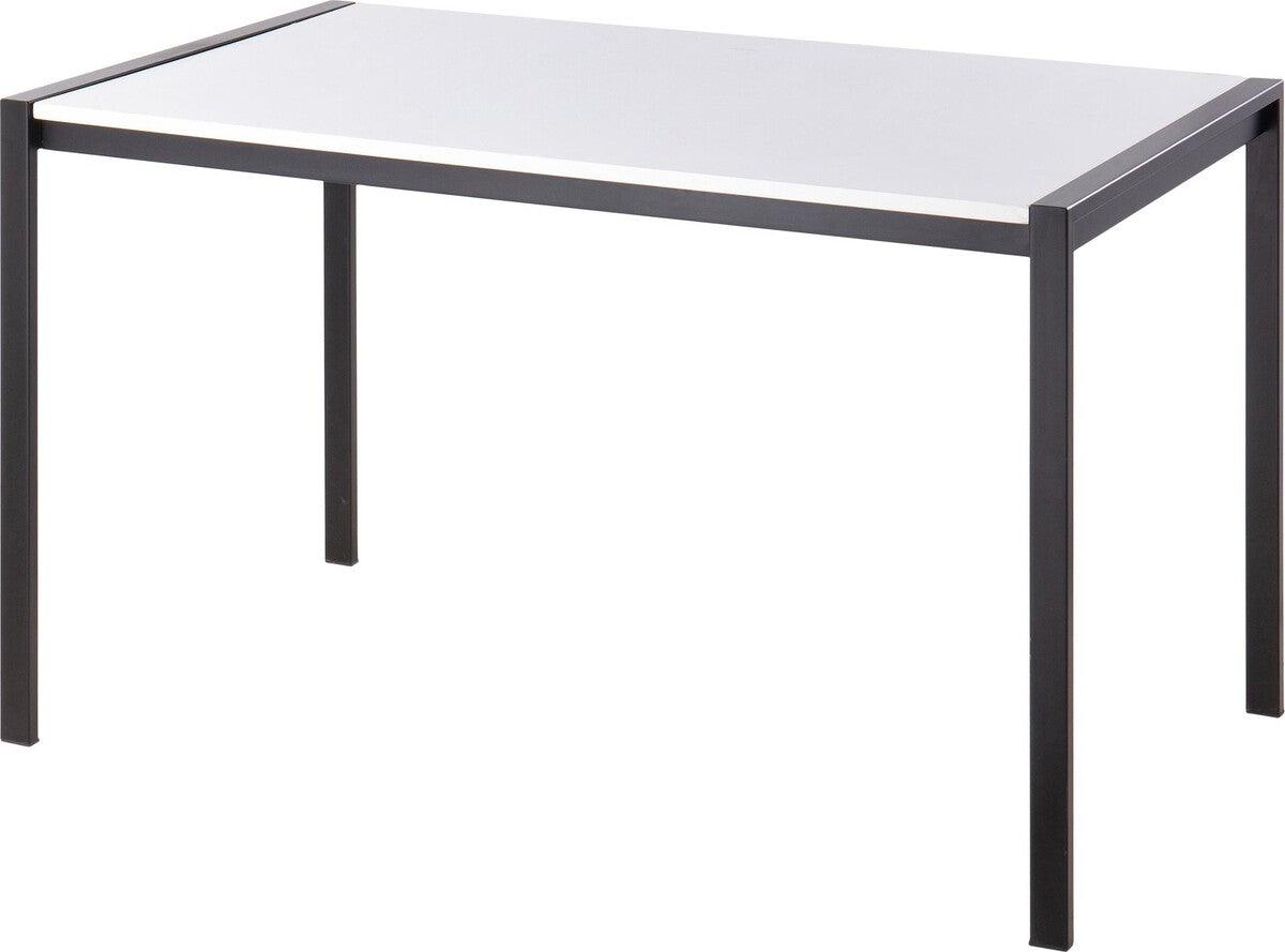 Lumisource Dining Tables - Fuji Contemporary Dining Table in Black Metal with White Wood Top