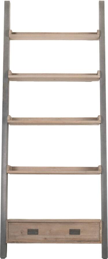 Essentials For Living Bookcases & Display Units - Library Bookshelf Smoke Gray & Gray Steel