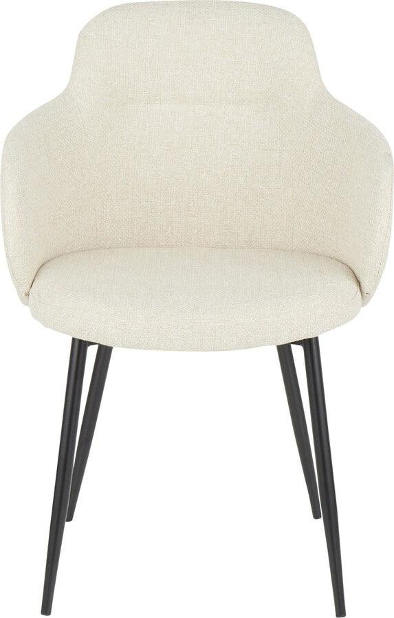 Lumisource Accent Chairs - Boyne Industrial Chair in Black Metal and Cream Noise Fabric