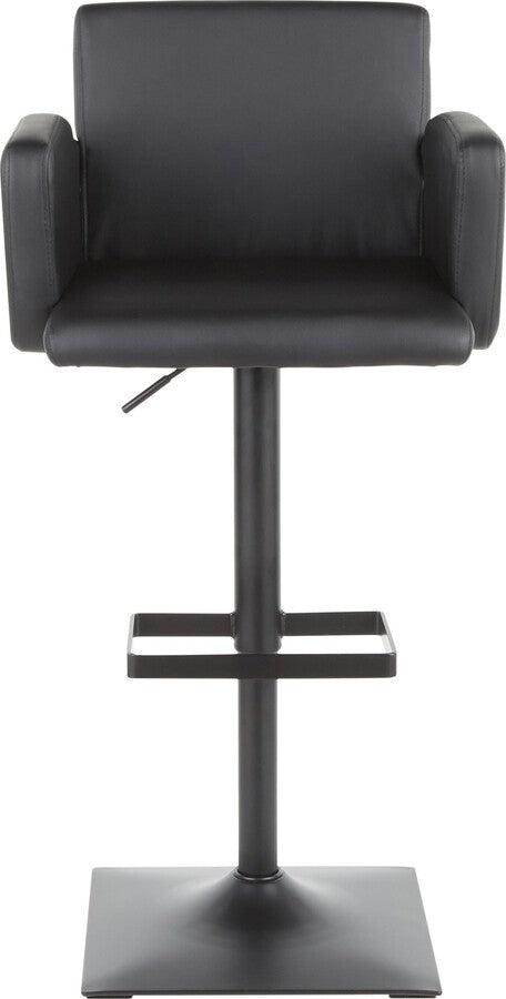 Lumisource Barstools - Sergio Contemporary Bar Stool with Black Metal and Black Faux Leather