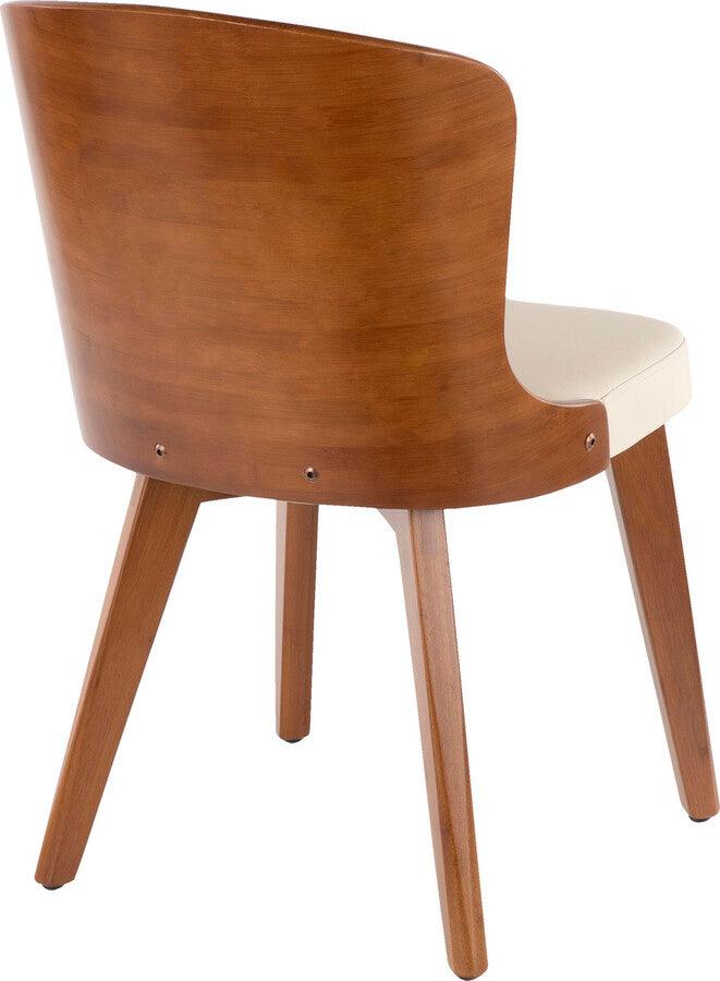 Lumisource Dining Chairs - Bocello Mid-Century Chair in Walnut & Cream Faux Leather