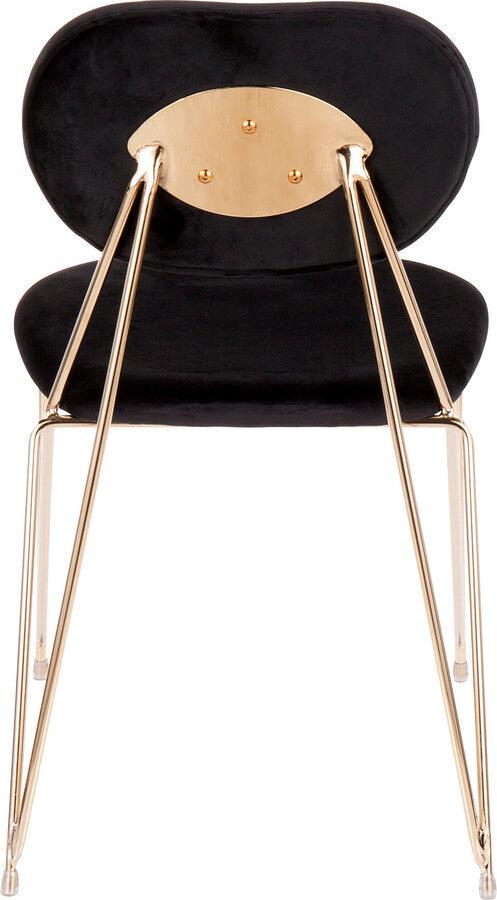 Lumisource Dining Chairs - Gwen Contemporary-Glam Chair in Gold Metal with Black Velvet - Set of 2