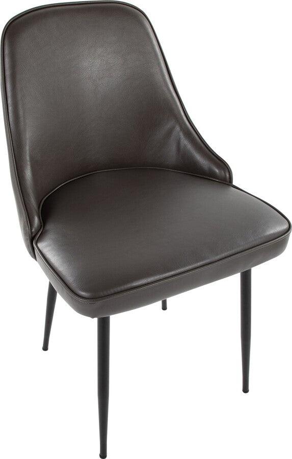 Lumisource Dining Chairs - Marcel Contemporary Dining Chair With Black Frame & Grey Faux Leather (Set of 2)