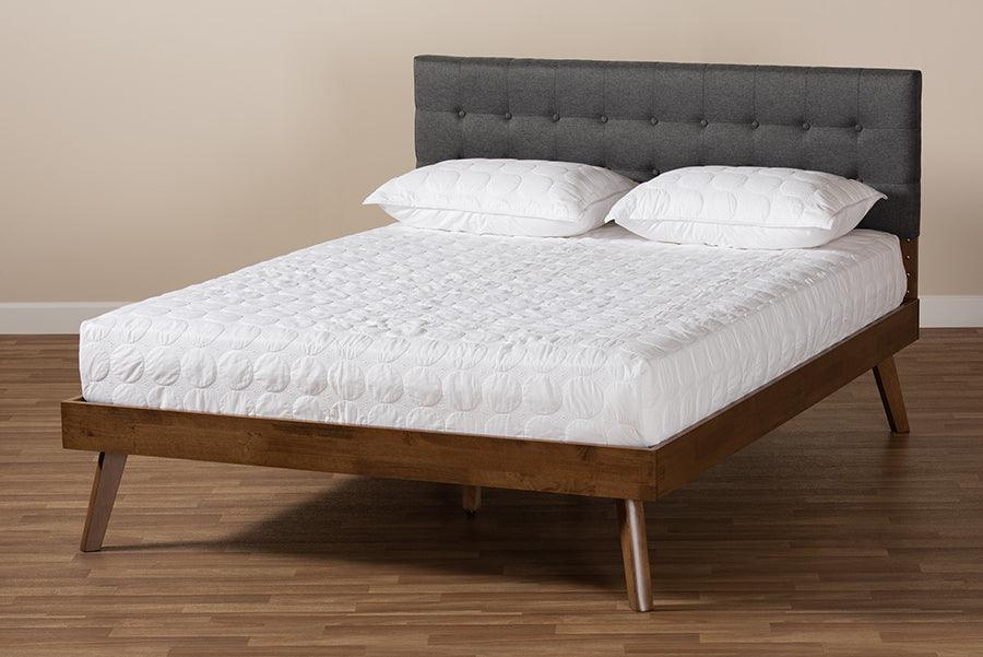 Wholesale Interiors Beds - Devan Queen Bed Dark Gray & Walnut