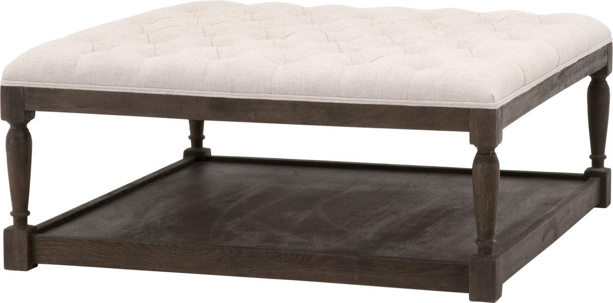 Essentials For Living Coffee Tables - Cambridge Square Upholstered Coffee Table Drift Matte Brown Oak G