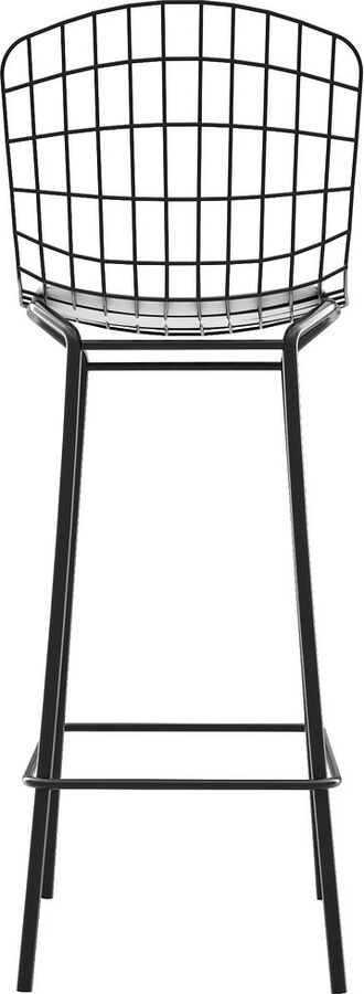 Manhattan Comfort Barstools - Madeline 41.73" Barstool, Set of 3 with Seat Cushion in Black