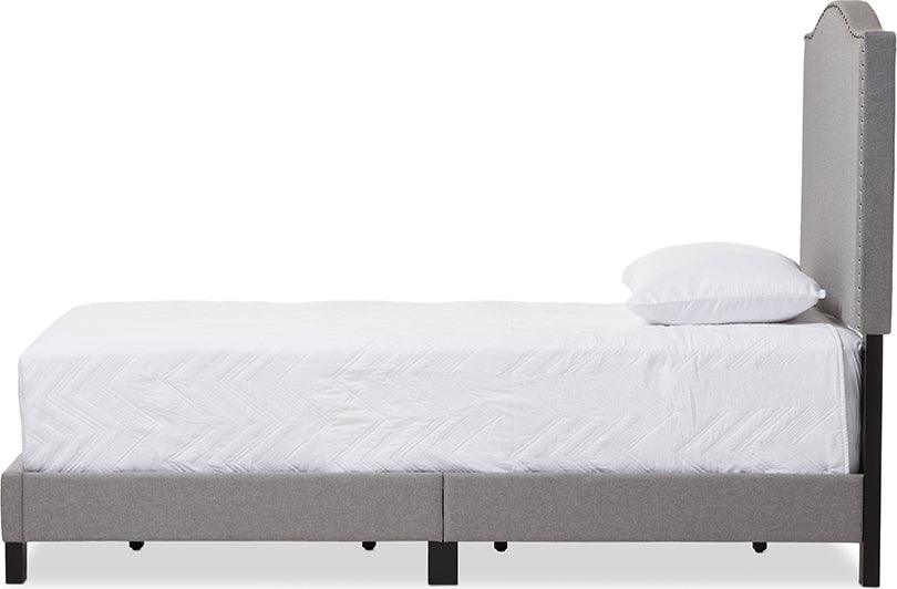 Wholesale Interiors Beds - Benjamin Grey Twin Size Arched Bed with Nail Heads