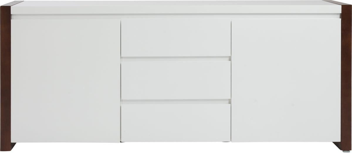 Euro Style Buffets & Cabinets - Manon Sideboard Matte White & Dark Walnut