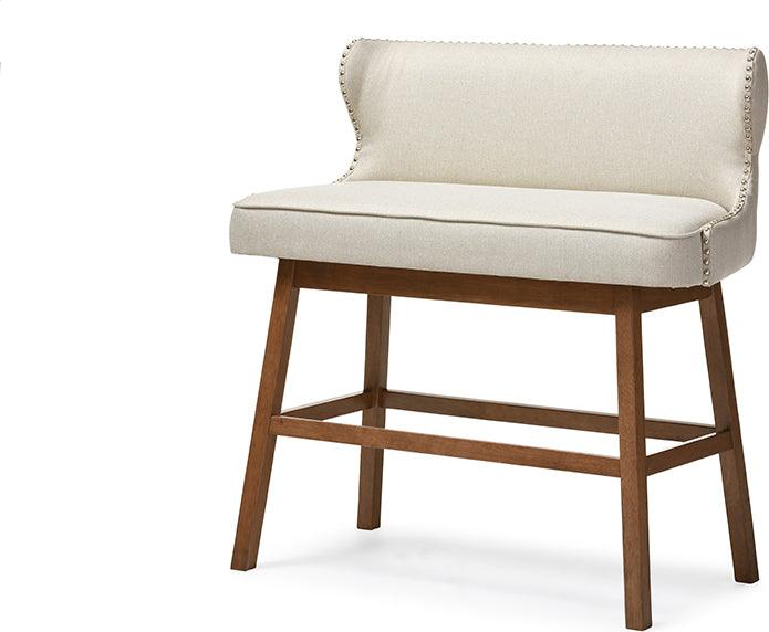 Wholesale Interiors Barstools - Gradisca Fabric Button-tufted Upholstered Bar Bench Banquette Light Beige