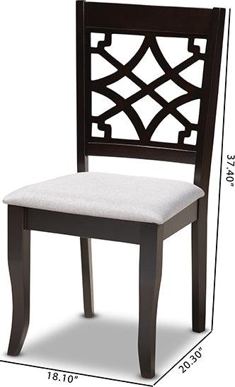Wholesale Interiors Dining Chairs - Mael Grey Fabric Upholstered Espresso Brown Finished Wood Dining Chair Set Of 4