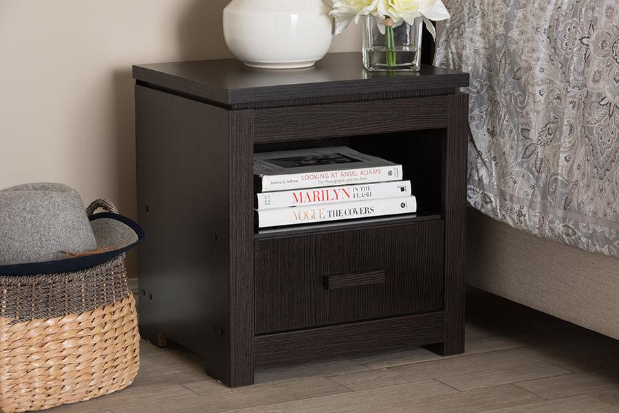 Wholesale Interiors Nightstands & Side Tables - Bienna Nightstand Wenge Dark Brown