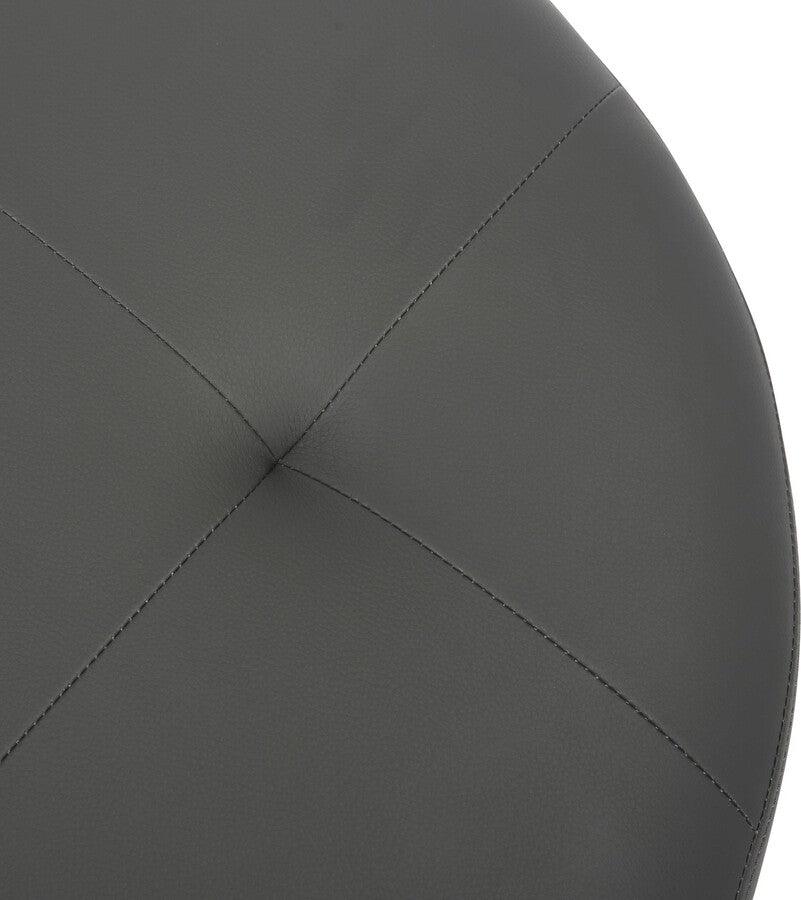 Lumisource Ottomans & Stools - Mason Round Swivel 26" Contemporary Ottoman In Chrome Metal & Grey Faux Leather
