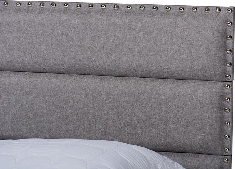 Wholesale Interiors Beds - Ansa Modern And Contemporary Grey Fabric Upholstered King Size Bed