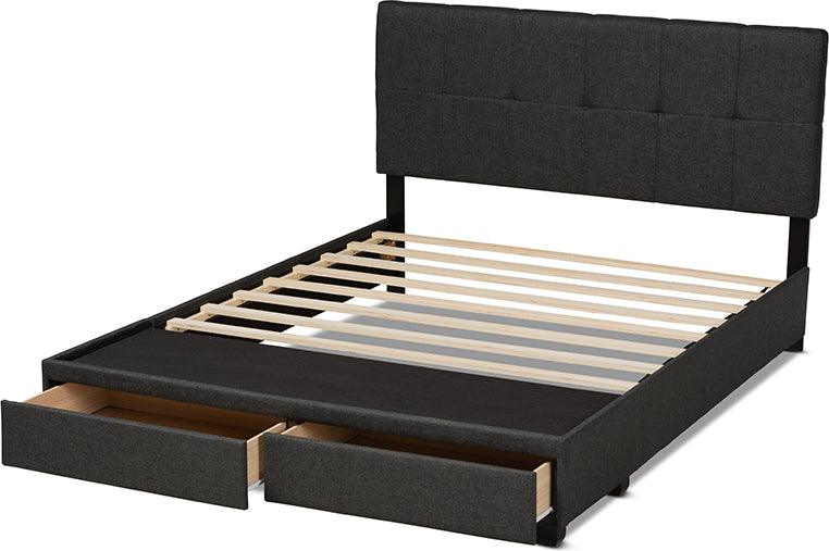 Wholesale Interiors Beds - Netti King Storage Bed Dark Gray & Black